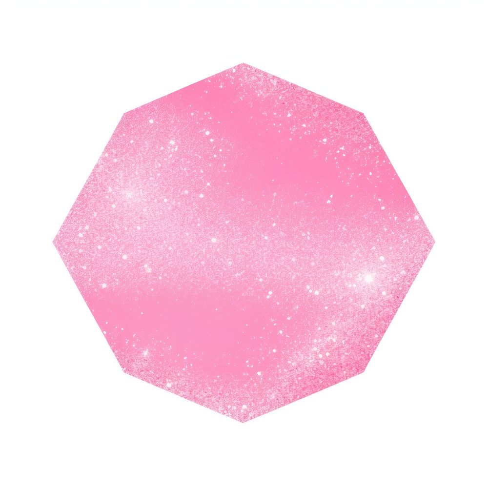 Pentagon icon shape pink white background.