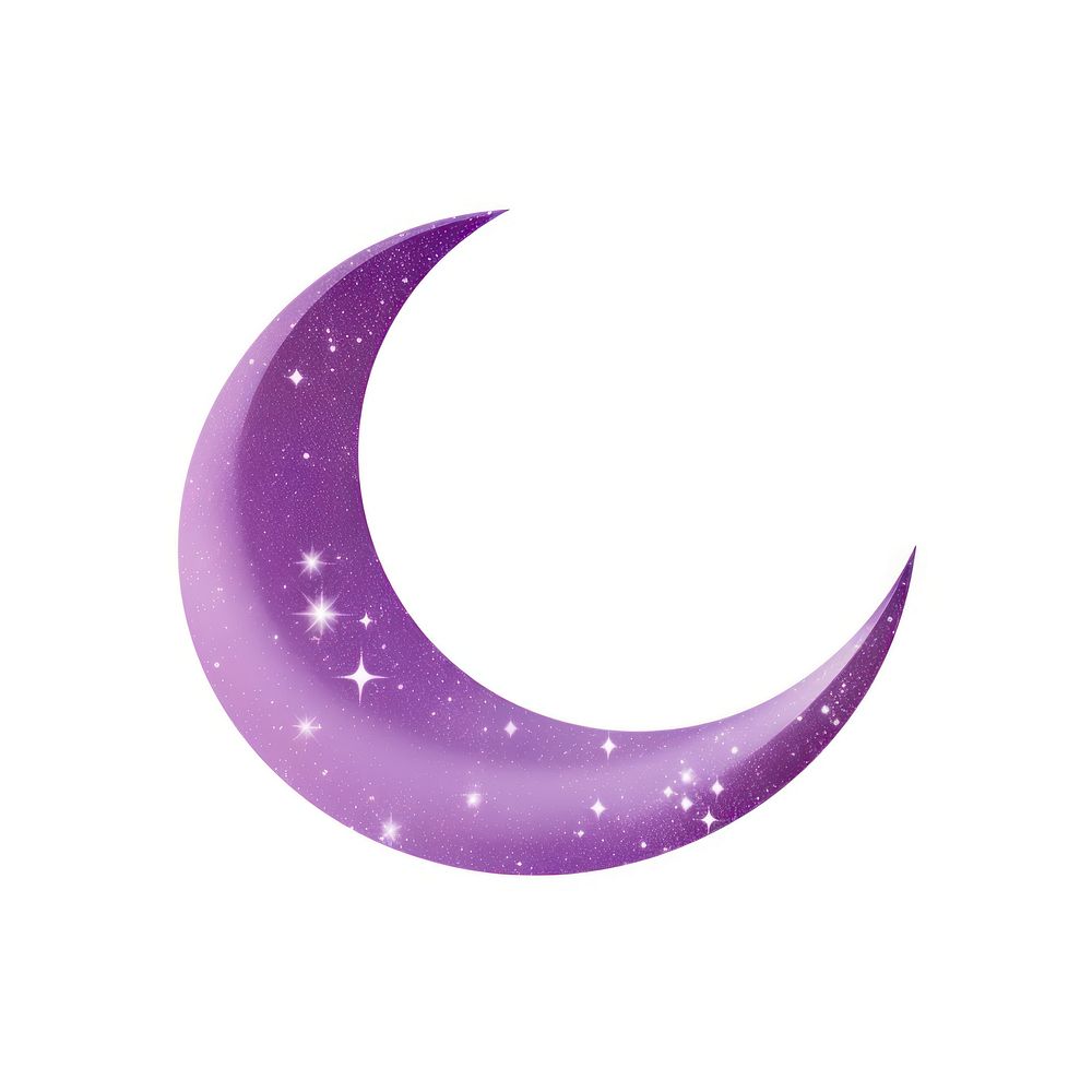 Crescent icon astronomy nature purple.