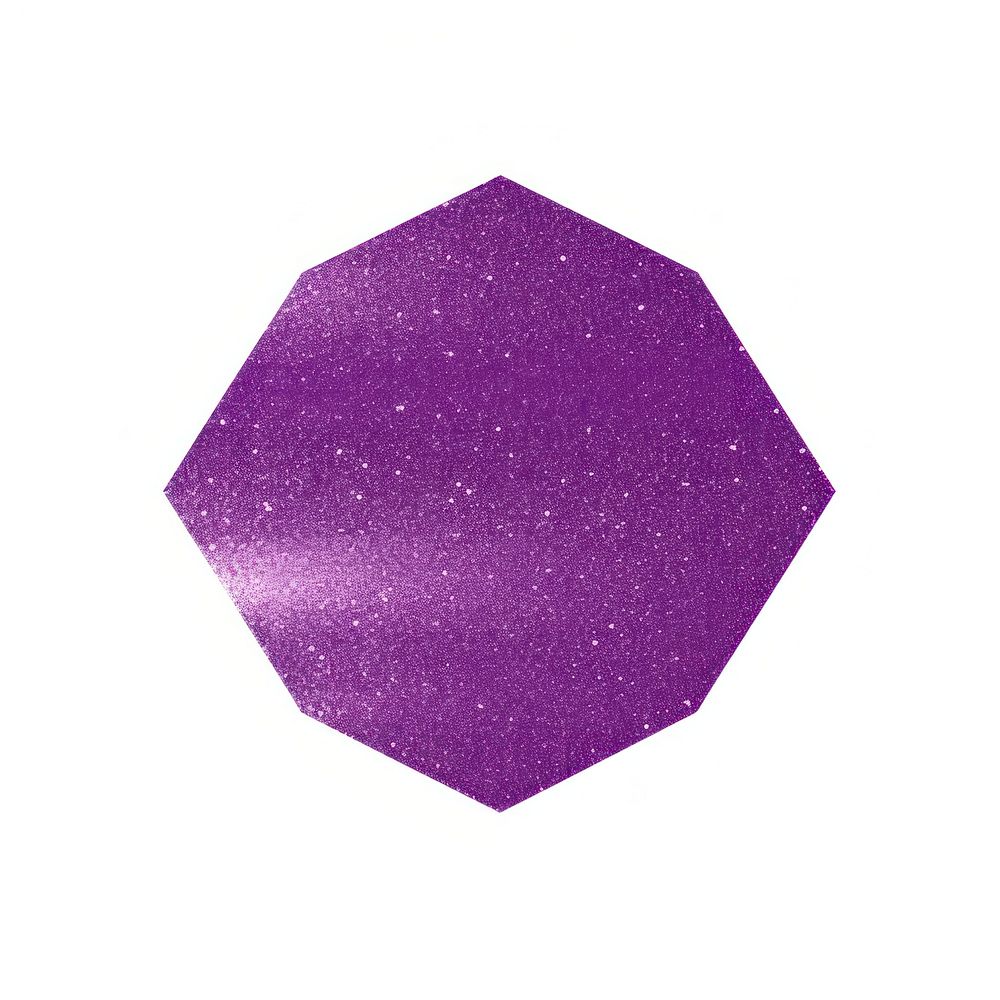 Pentagon icon purple glitter shape.
