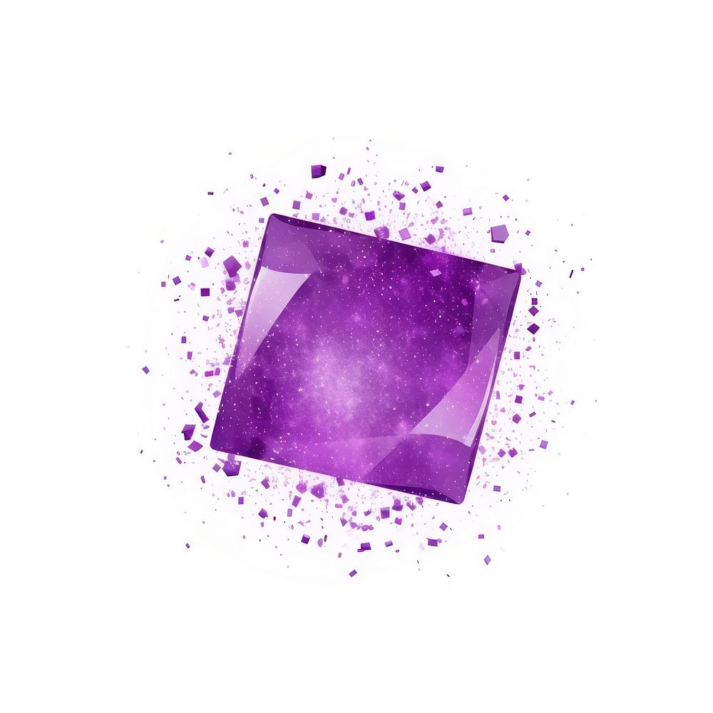 Square icon purple amethyst shape.