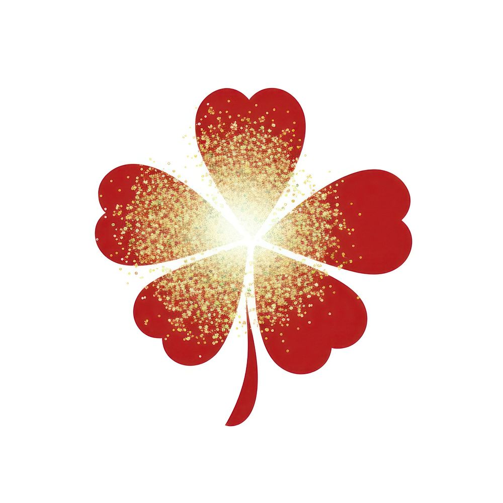 Clover icon petal red white background.