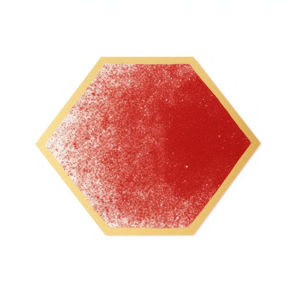 Octagon icon glitter shape red.