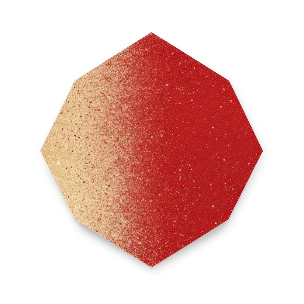 Pentagon icon glitter shape red.