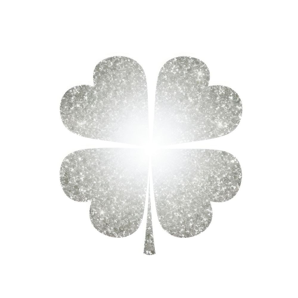 Clover icon glitter shape white background.