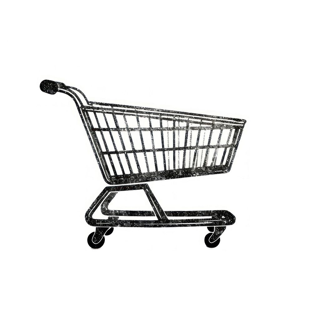 Shopping cart icon white background architecture consumerism.