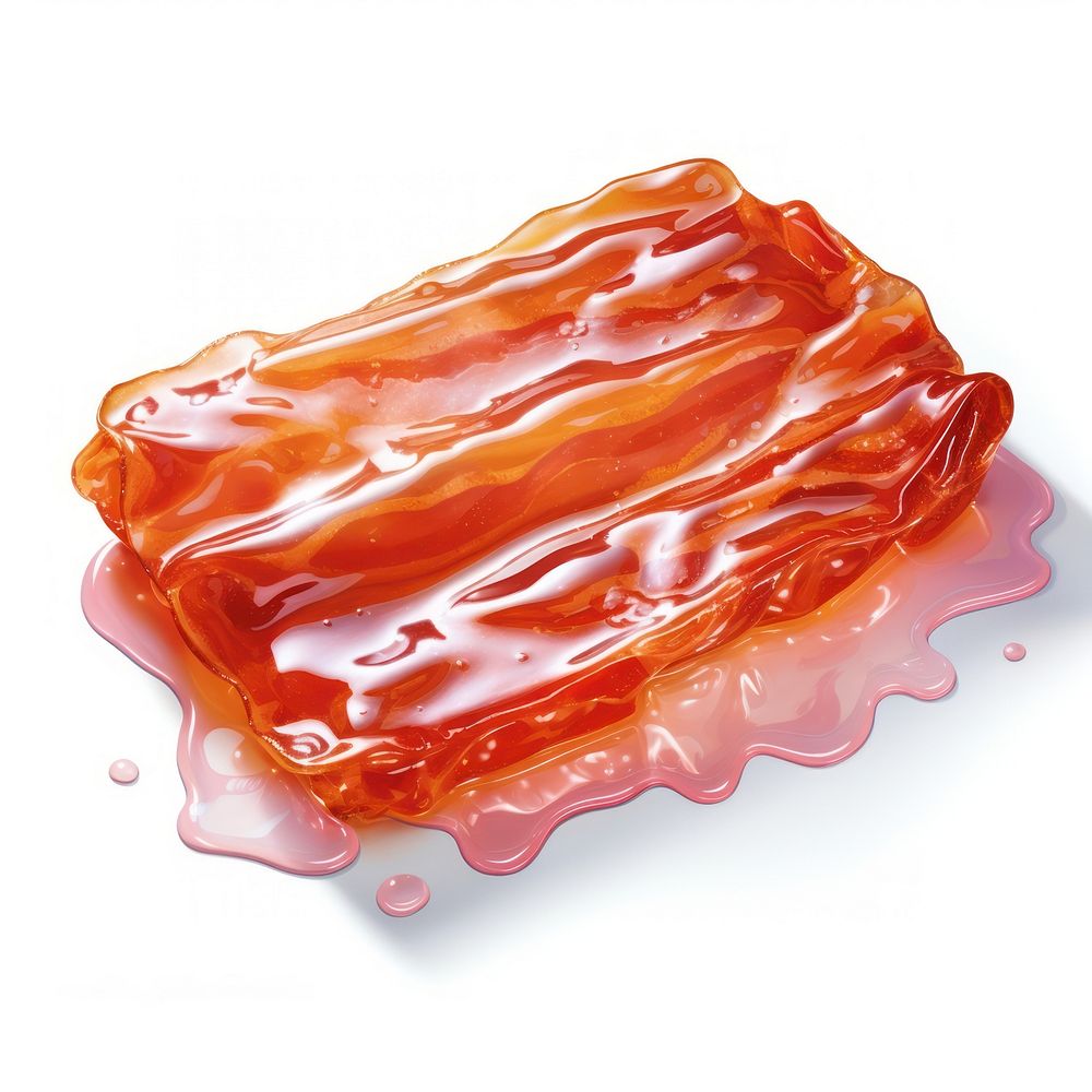 Bacon food meat white background.
