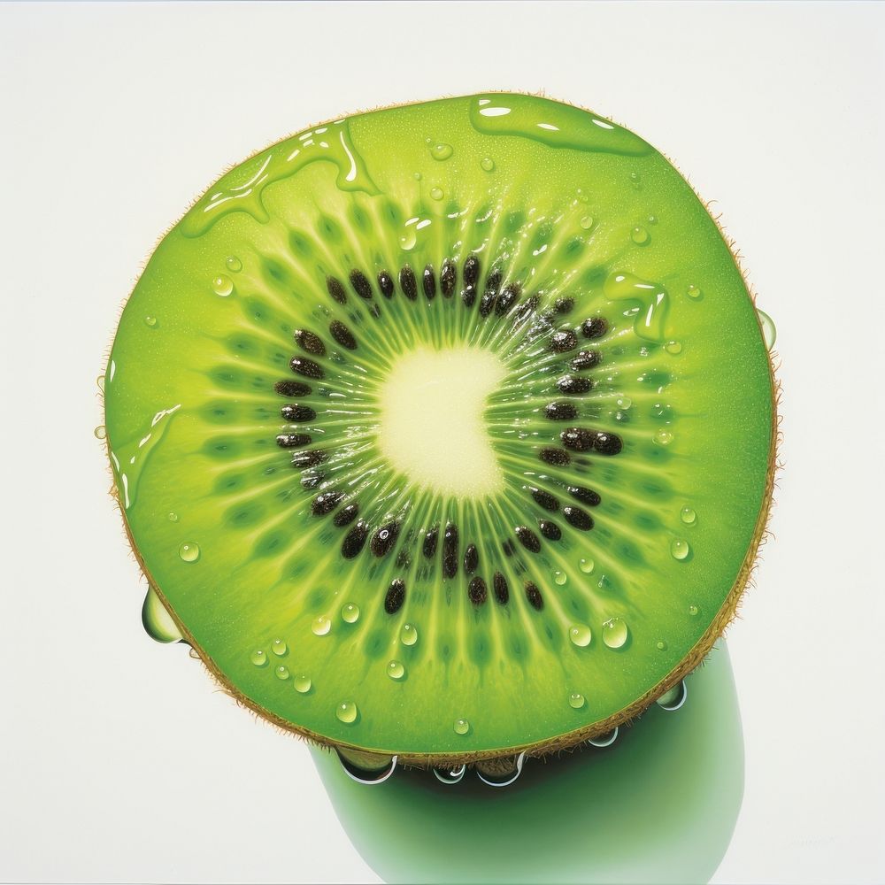 A kiwi isolated on clear pale solid white background fruit plant food.