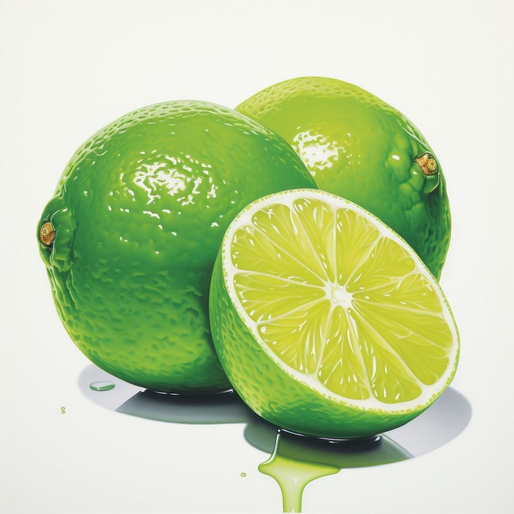 A lime isolated on clear pale solid white background fruit plant food.
