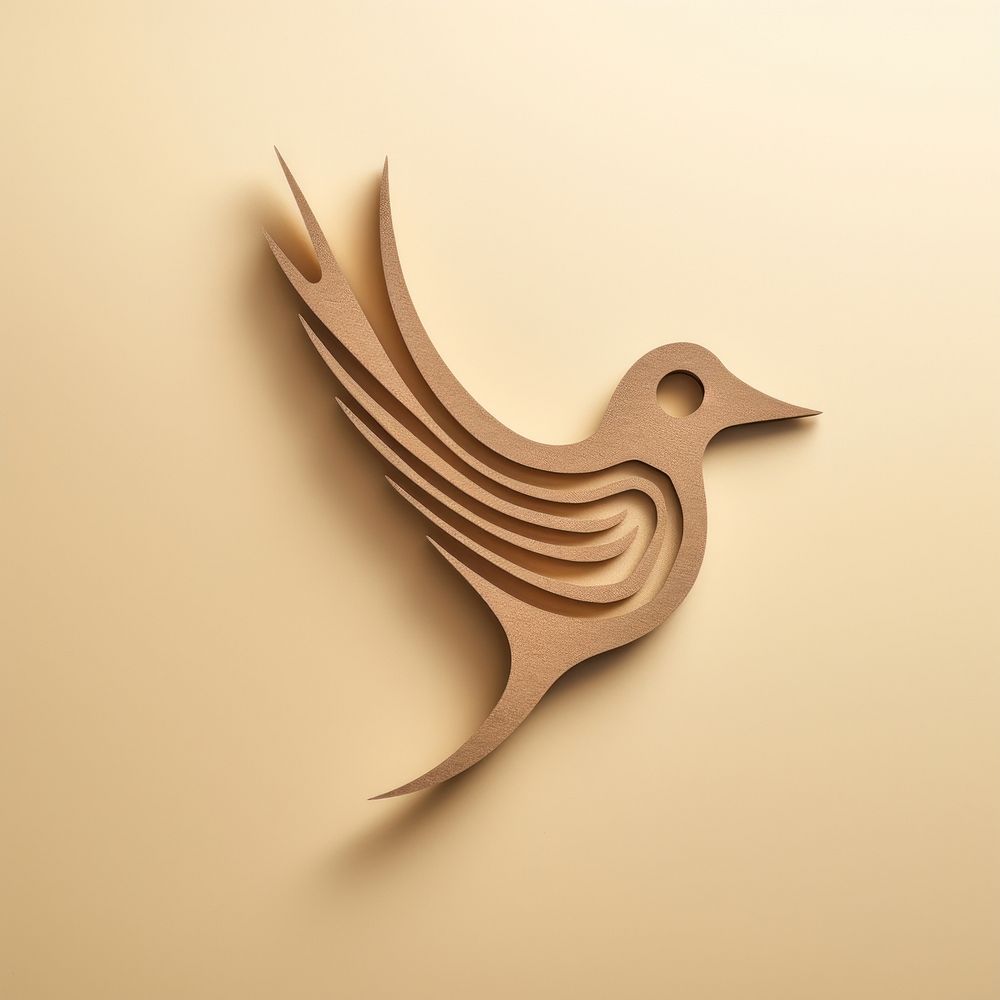 2D bird symbol cardboard art creativity.
