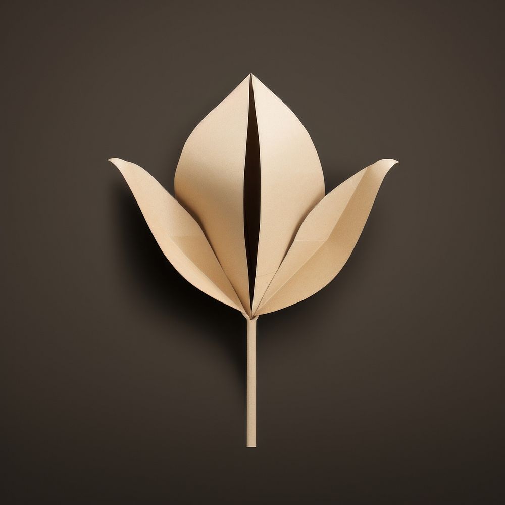 2D tulip symbol plant paper leaf.