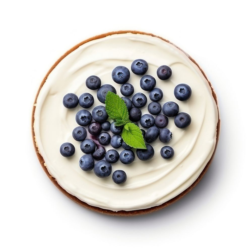 Vanilla blueberry cheesecake dessert fruit cream.