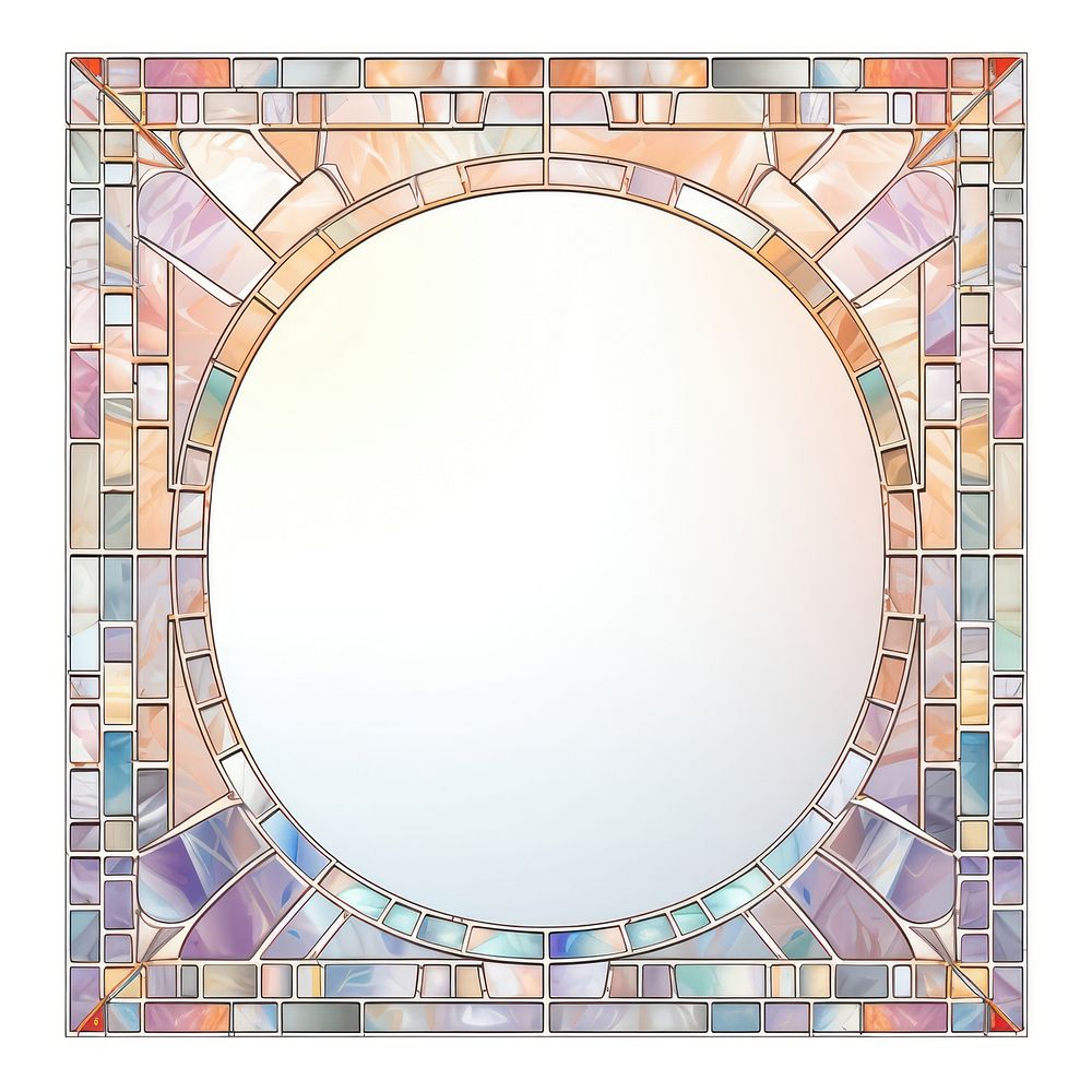 Arch art nouveau with love heart backgrounds mosaic white background.