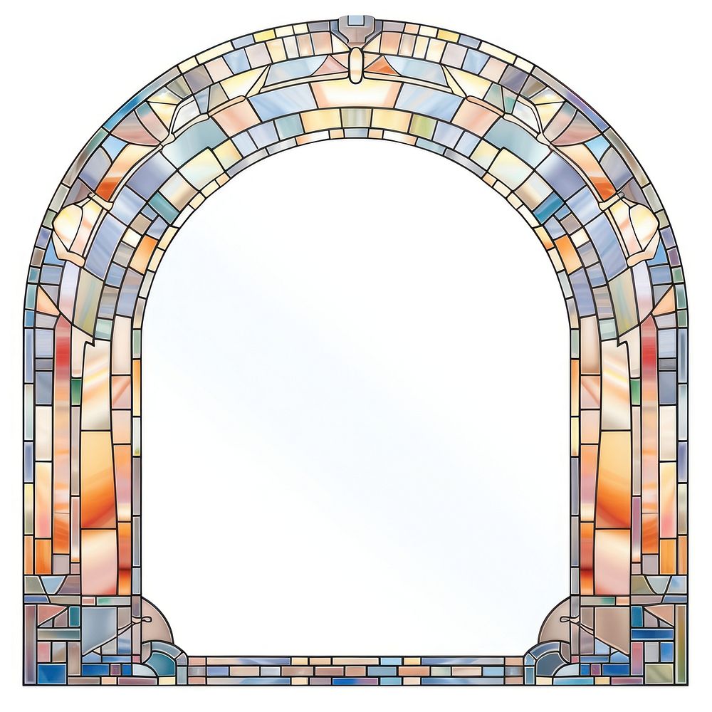 Arch art nouveau with rabbit architecture mosaic glass.