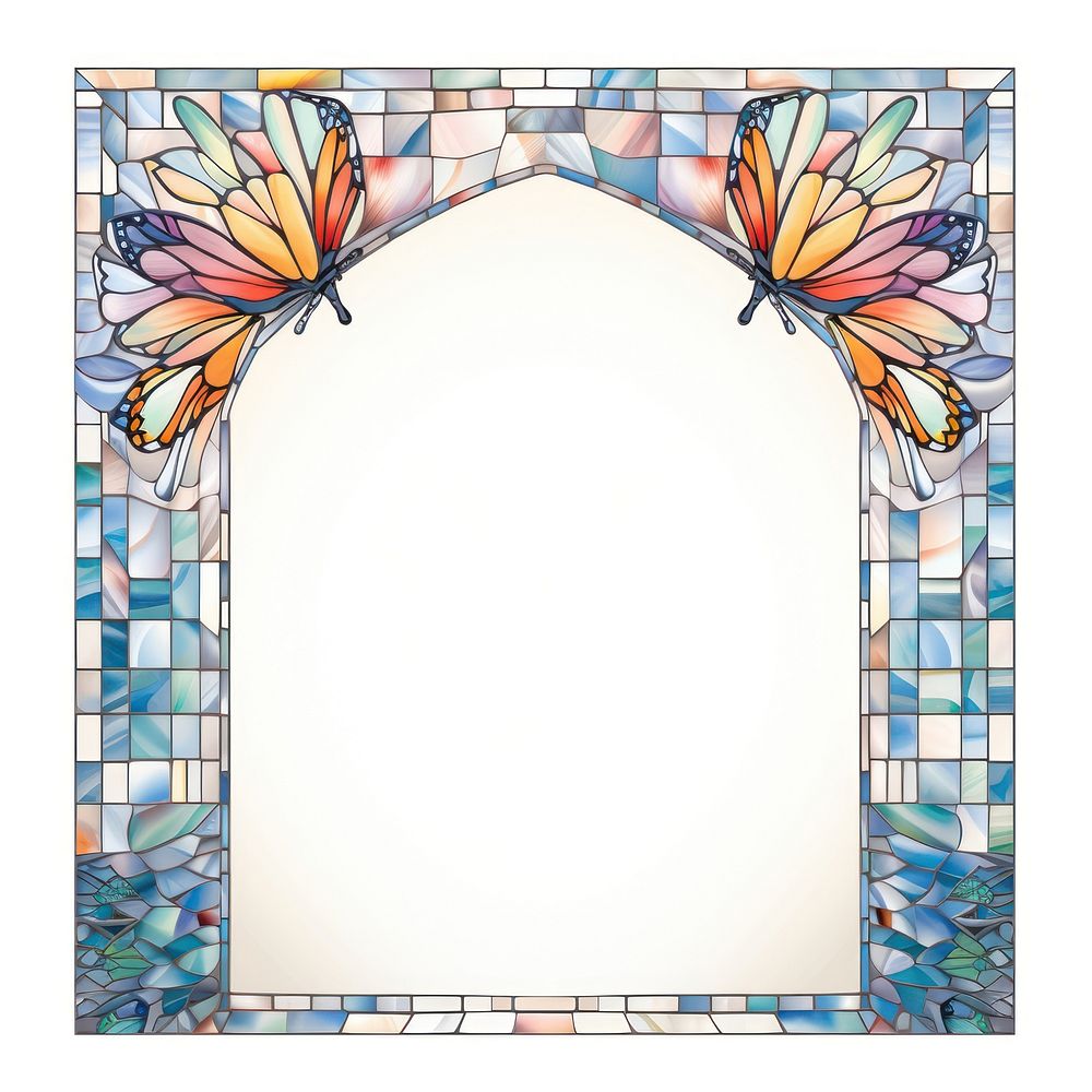 Arch art nouveau with butterfly architecture backgrounds glass.