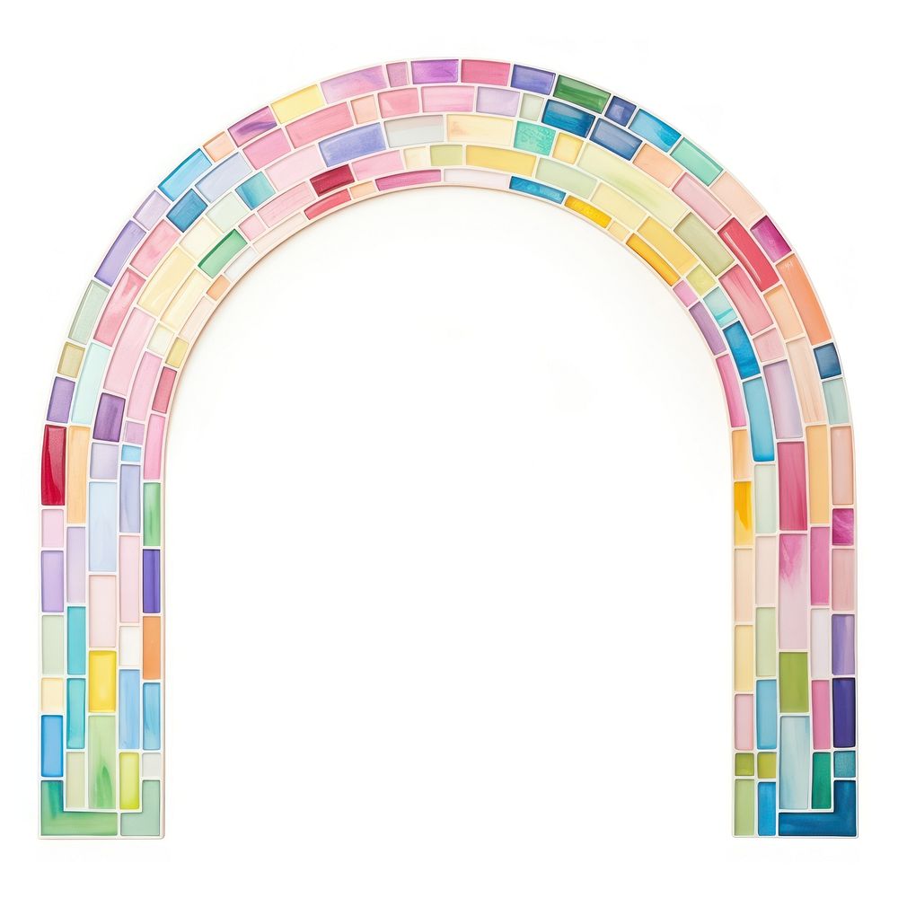 Arch art nouveau with rainbow architecture backgrounds white background.