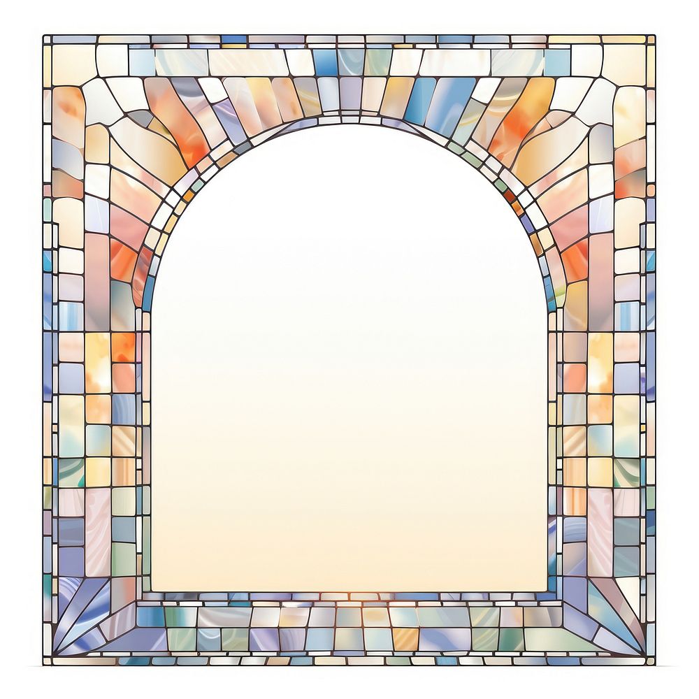 Arch art nouveau with mountain architecture backgrounds mosaic.