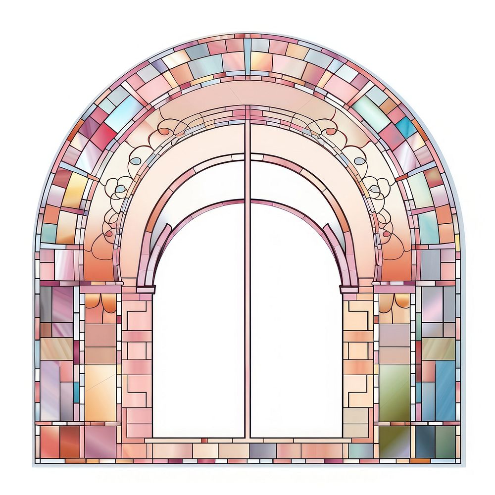 Arch art nouveau with pink architecture white background creativity.