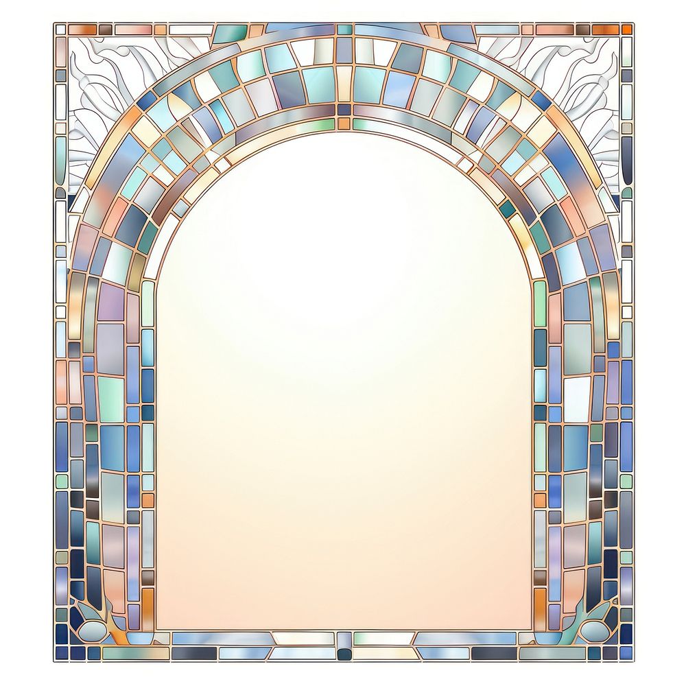 Arch art nouveau with spring architecture backgrounds mosaic.