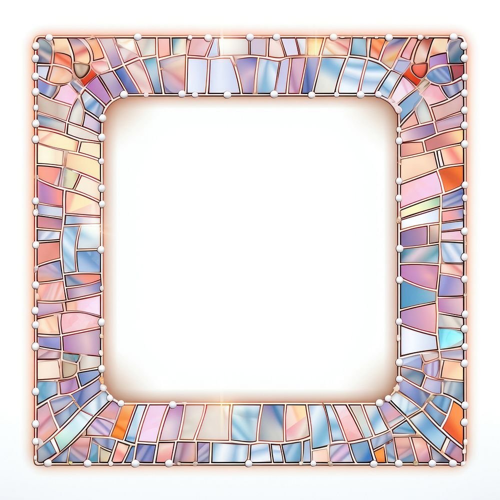 Arch art nouveau with pink backgrounds mosaic frame.