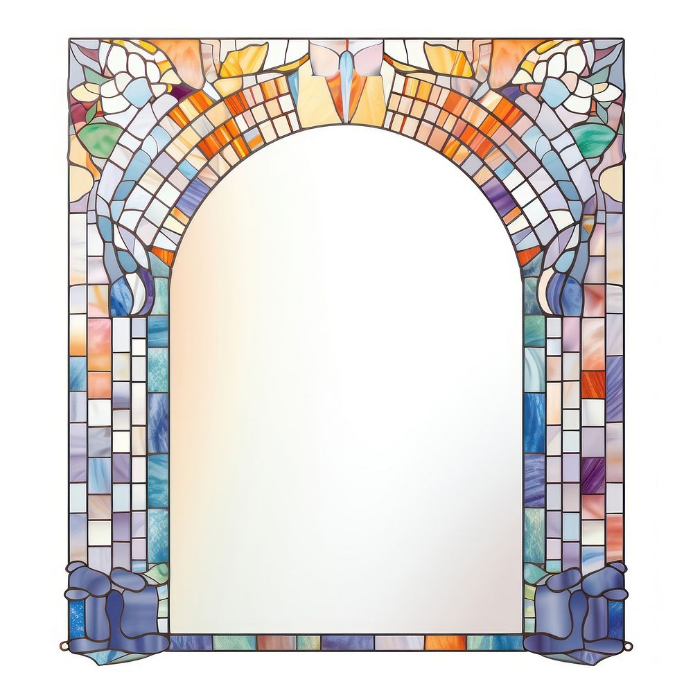 Arch art nouveau with butterfly mosaic architecture glass.