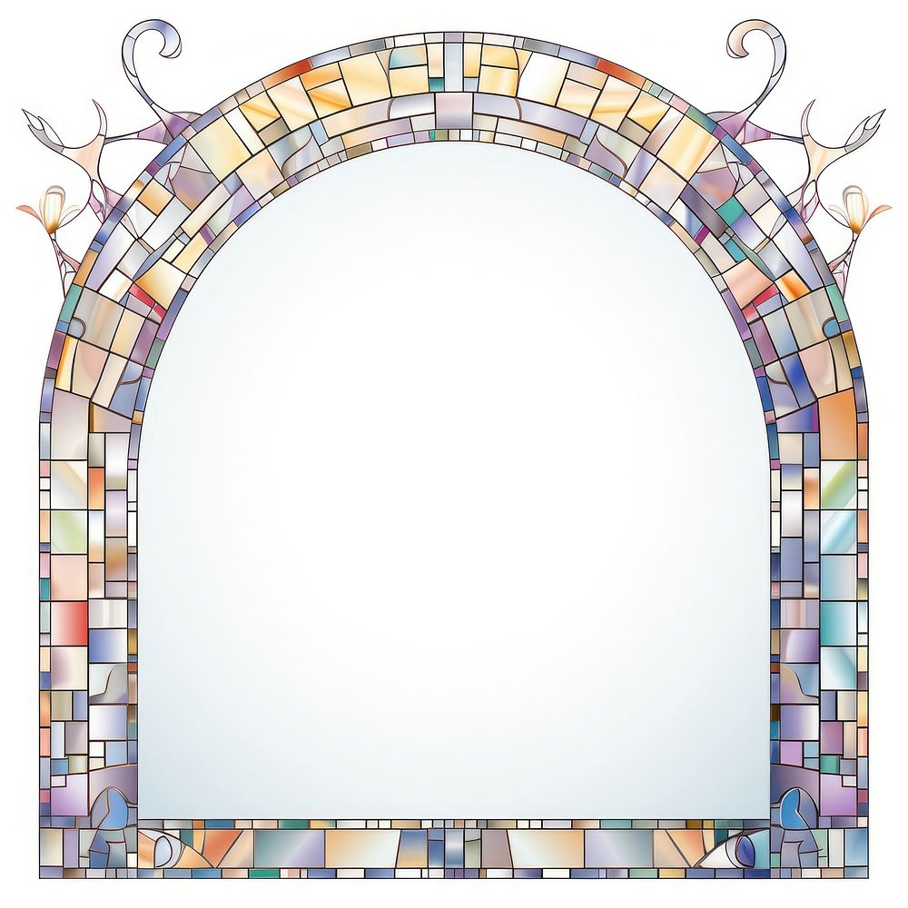 Arch art nouveau with butterfly architecture backgrounds mosaic.