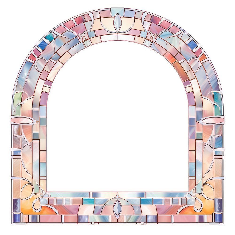 Arch art nouveau with pink architecture backgrounds mosaic.