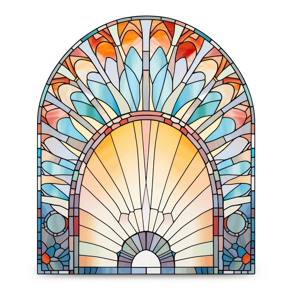 Arch art nouveau with sun backgrounds glass architecture.