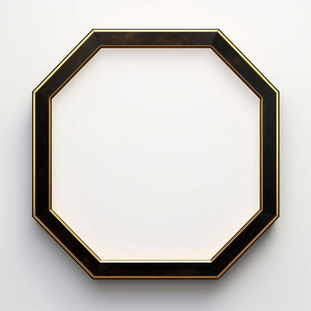 Hexagon black frame gold art.