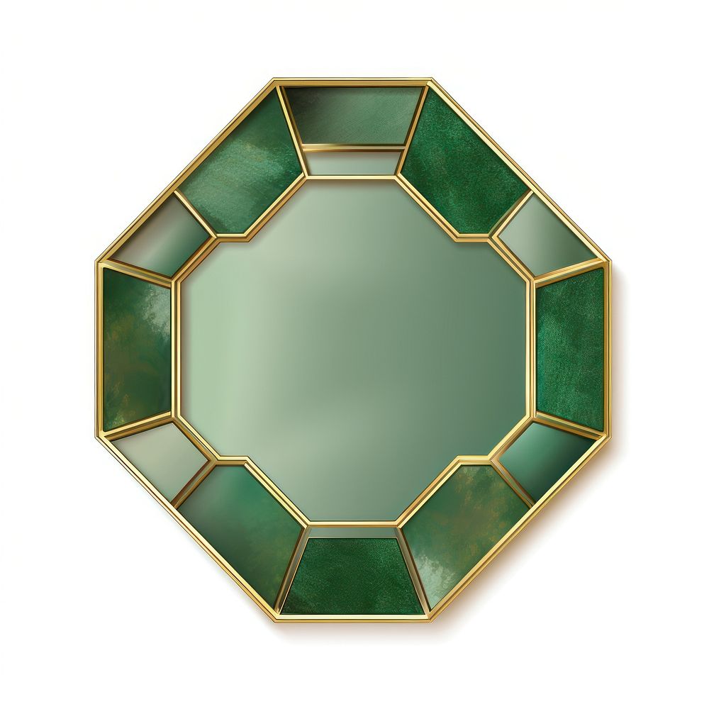 Hexagon green gemstone jewelry gold.