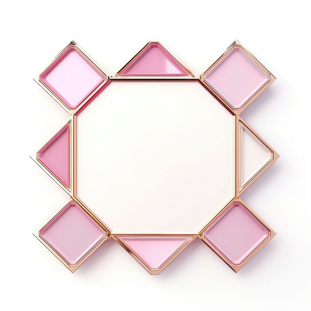 Hexagon pink jewelry white background accessories.