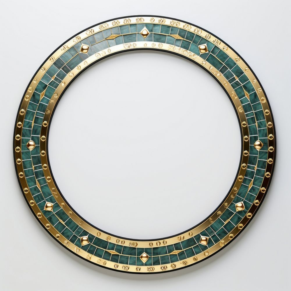 Circle green art nouveau jewelry gold architecture.