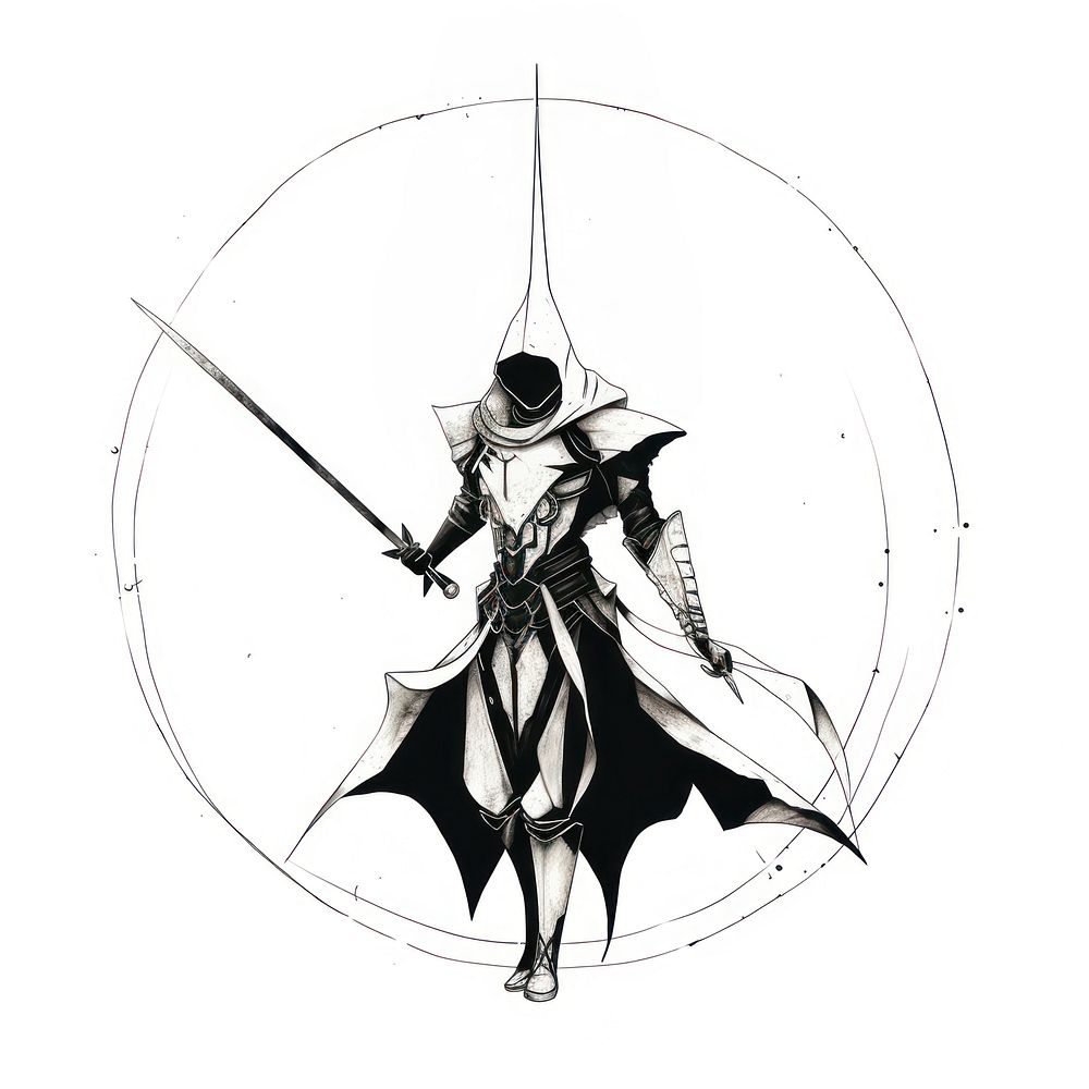 Warrior drawing black line. | Premium Photo Illustration - rawpixel