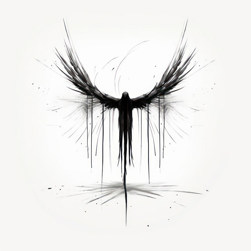Angel of Death drawing sketch line.