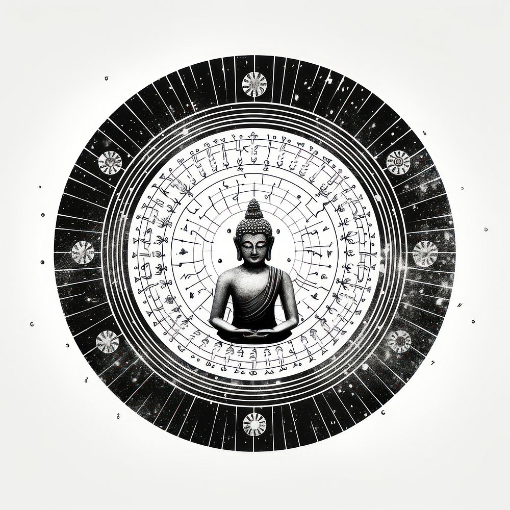 Buddha wheel architecture drawing adult.