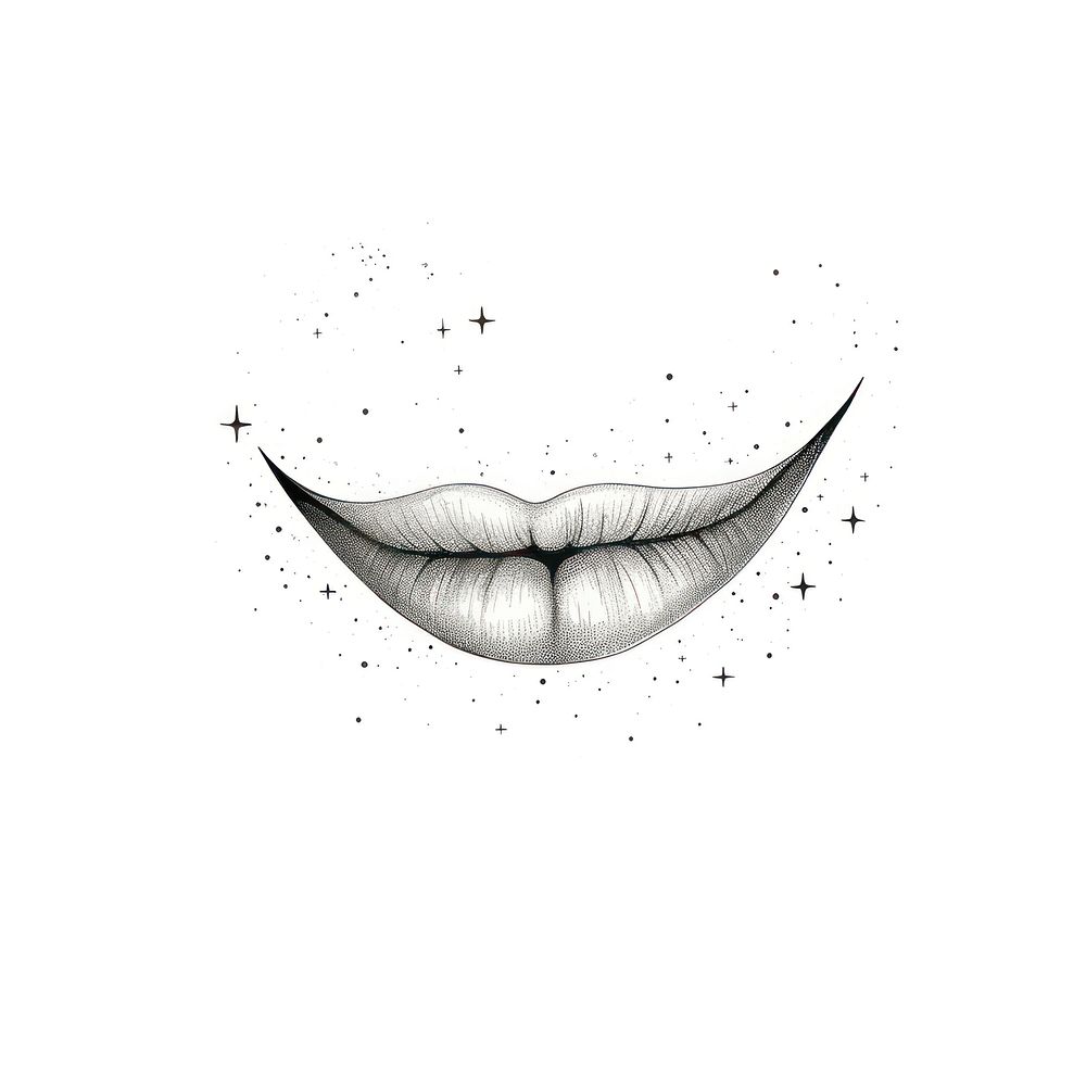 Mouth drawing sketch white background.