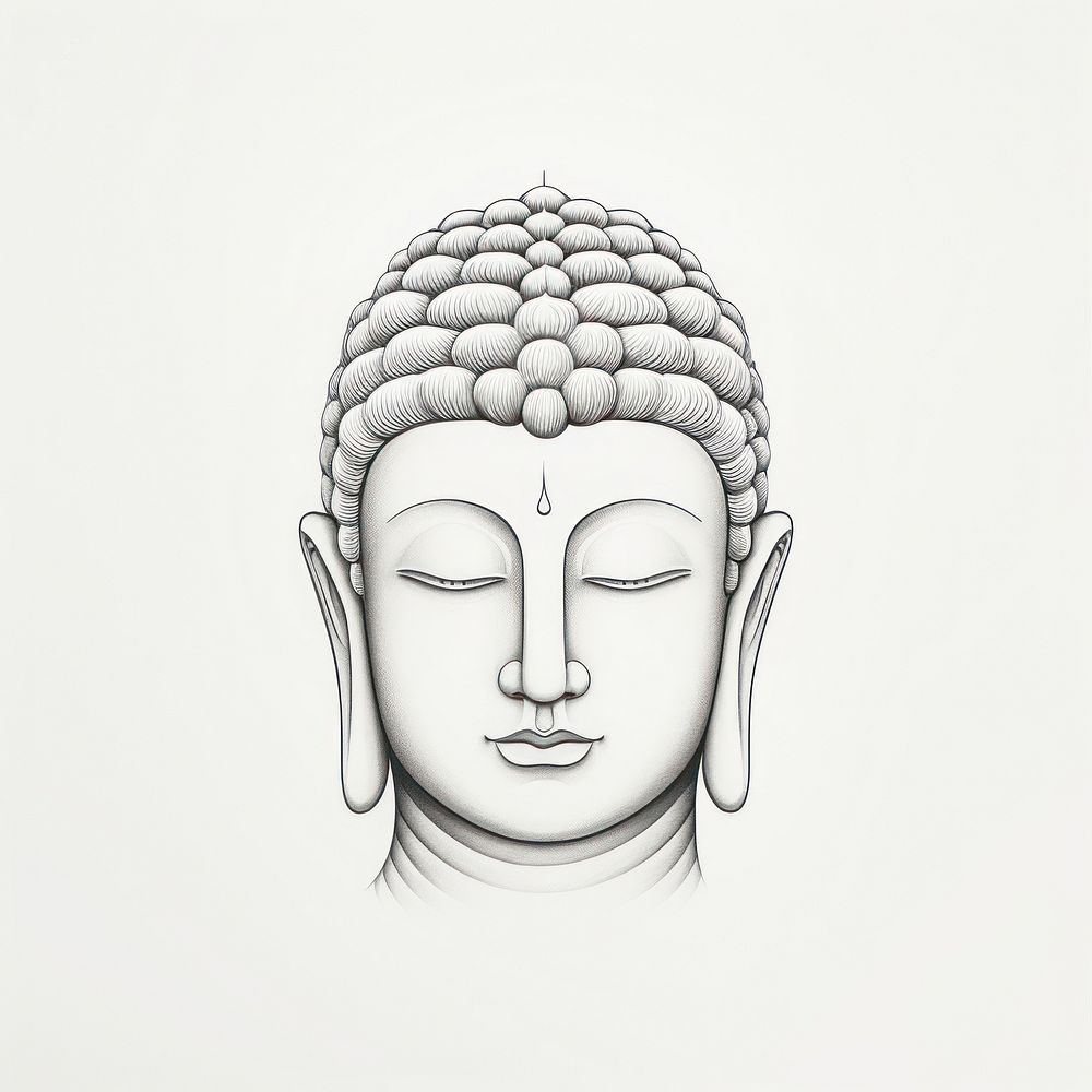 Buddha drawing sketch art.