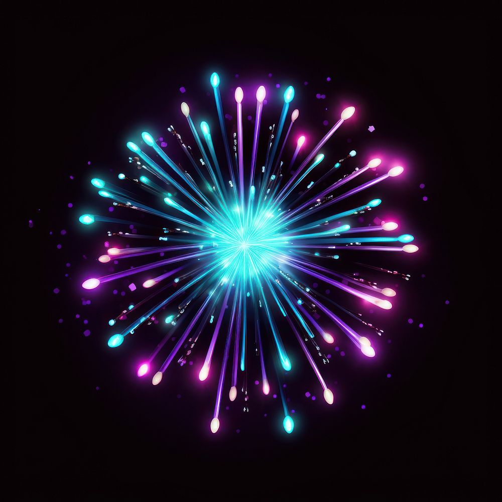 Neon glister firework fireworks light illuminated.