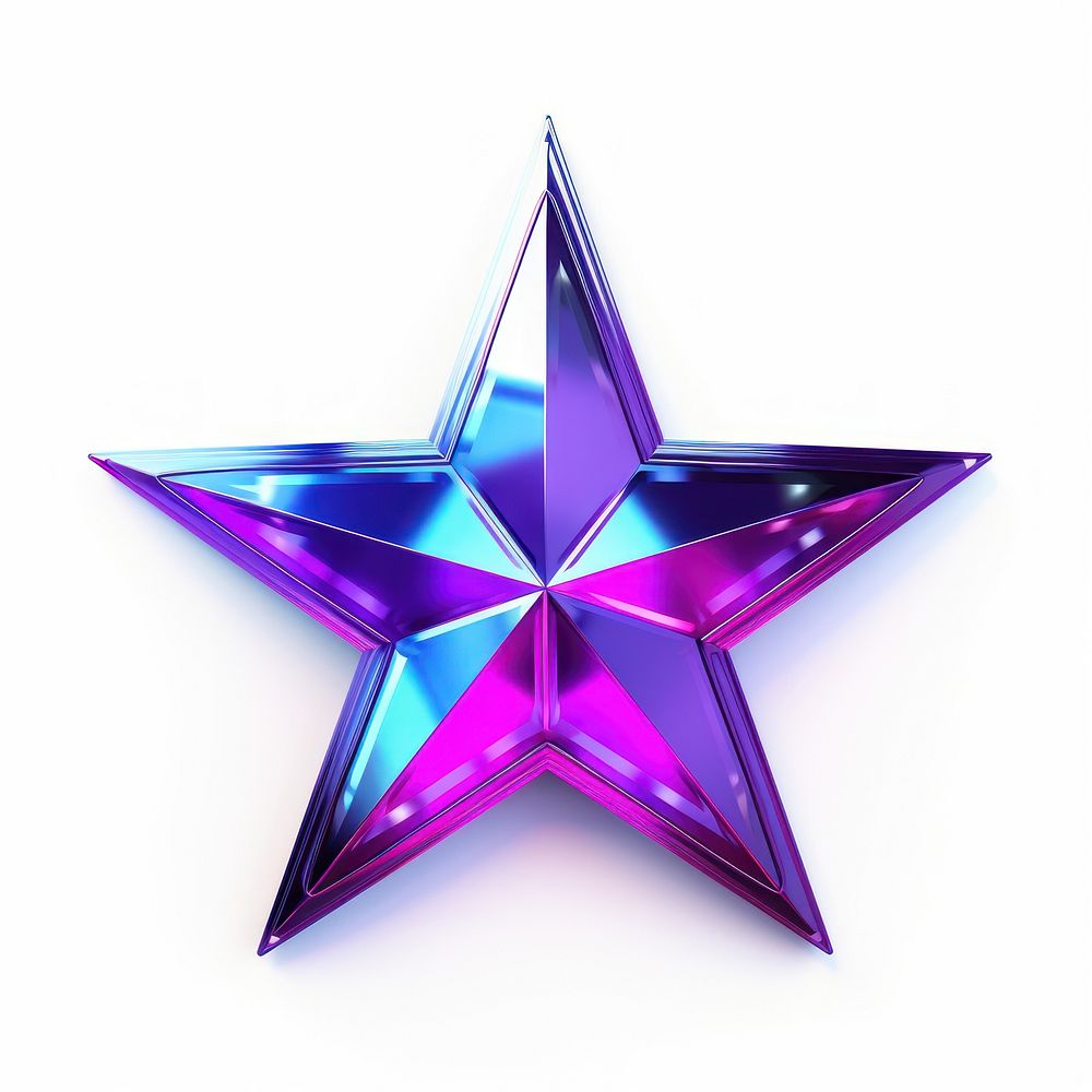 Neon star clipart purple violet symbol.