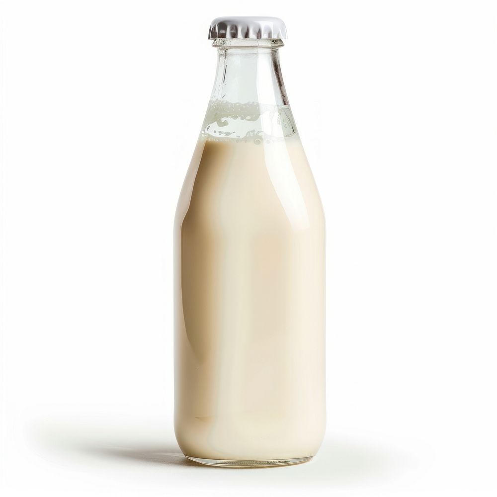 Bottle milk drink dairy white background.