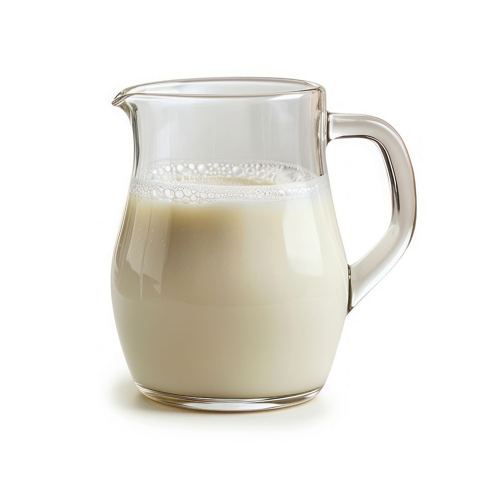 Milk drink jug white background.