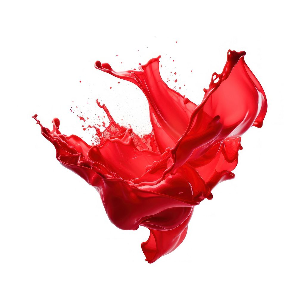Red Paint splash petal red white background.