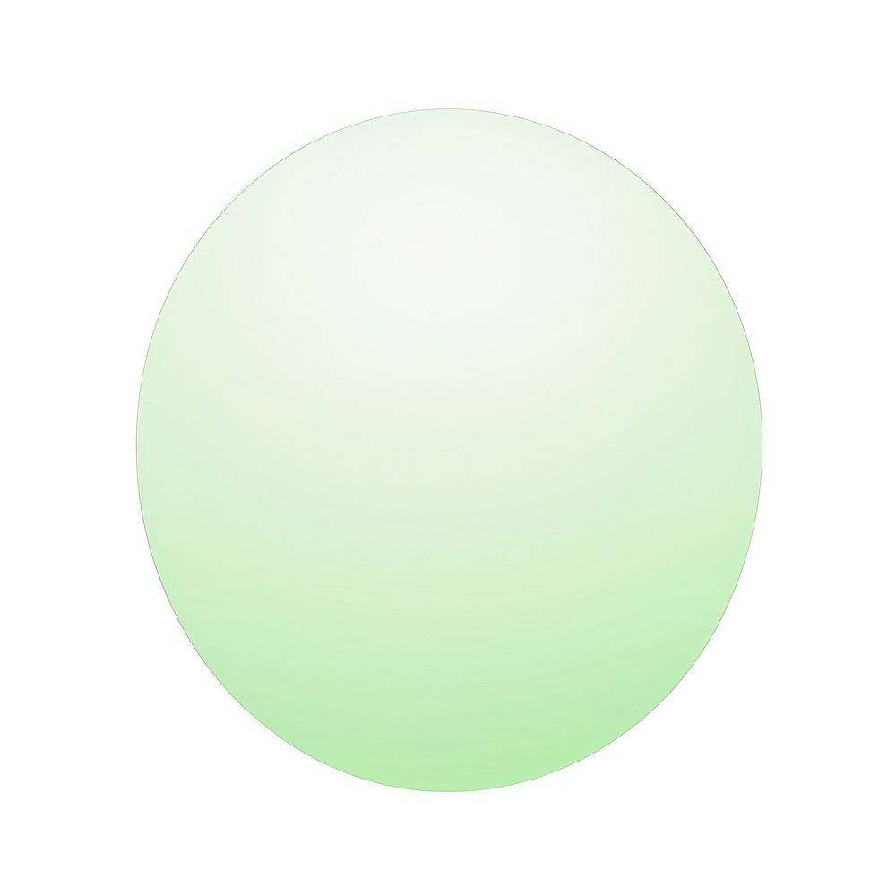 Oval shape gradient sphere green white background.