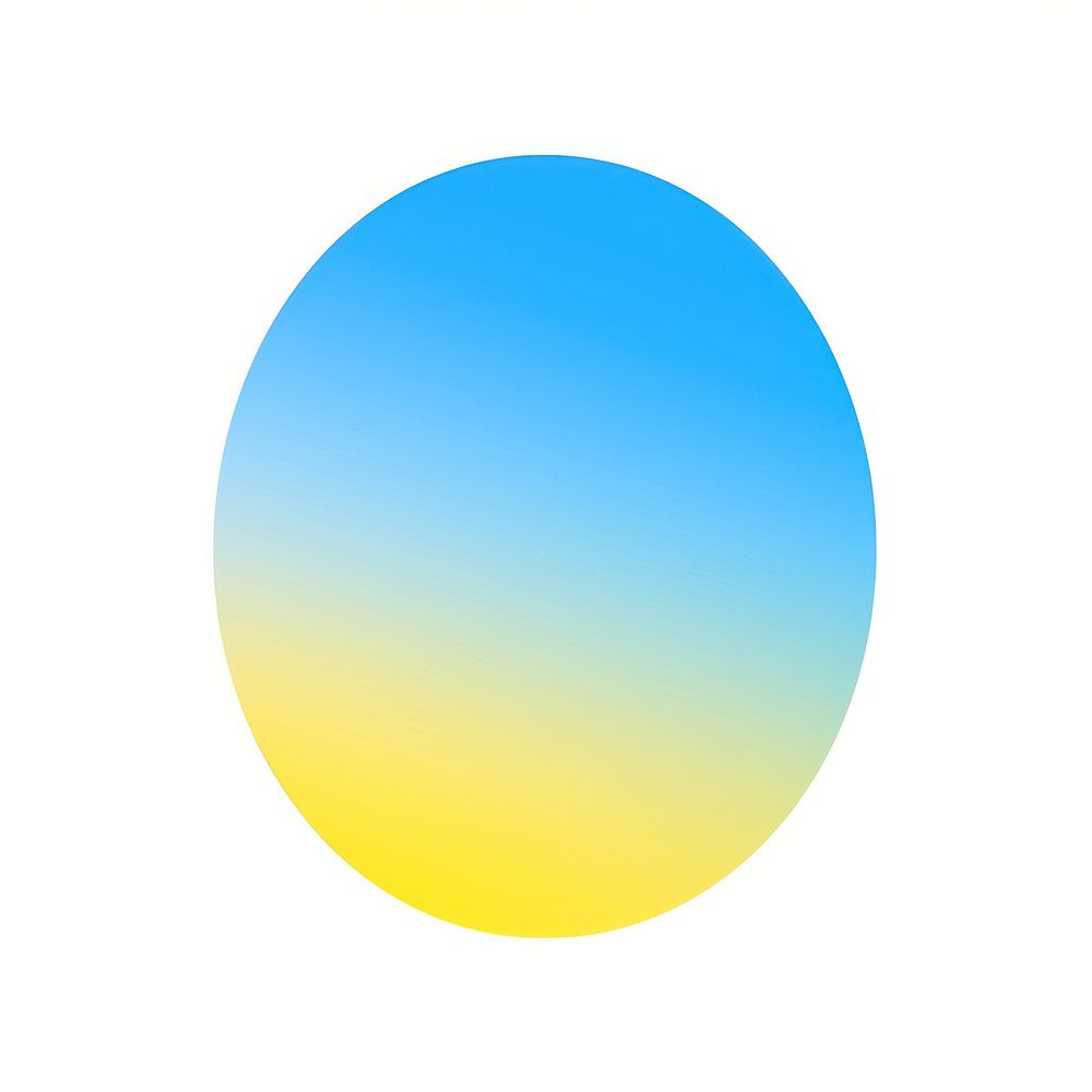 Oval shape gradient sphere yellow blue.