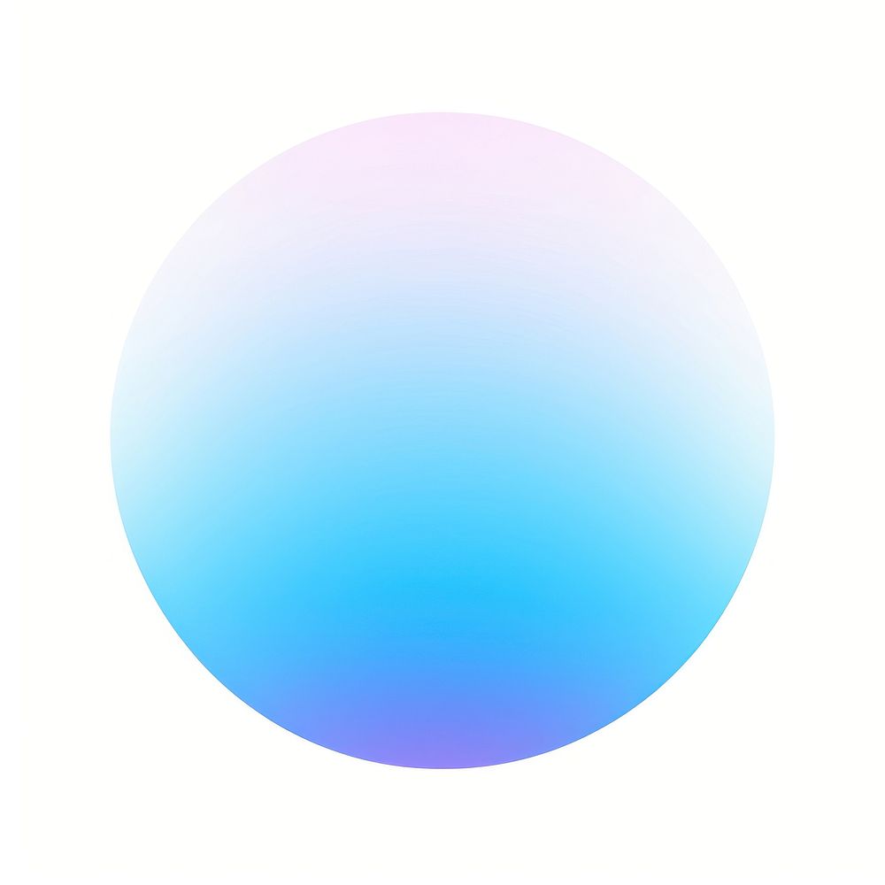 Oval shape gradient sphere blue white background.