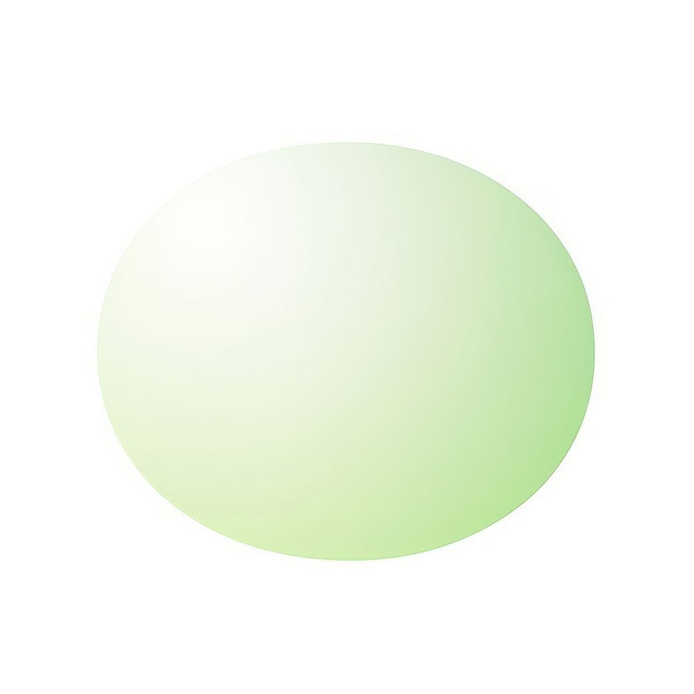 Oval shape gradient green sphere white background.