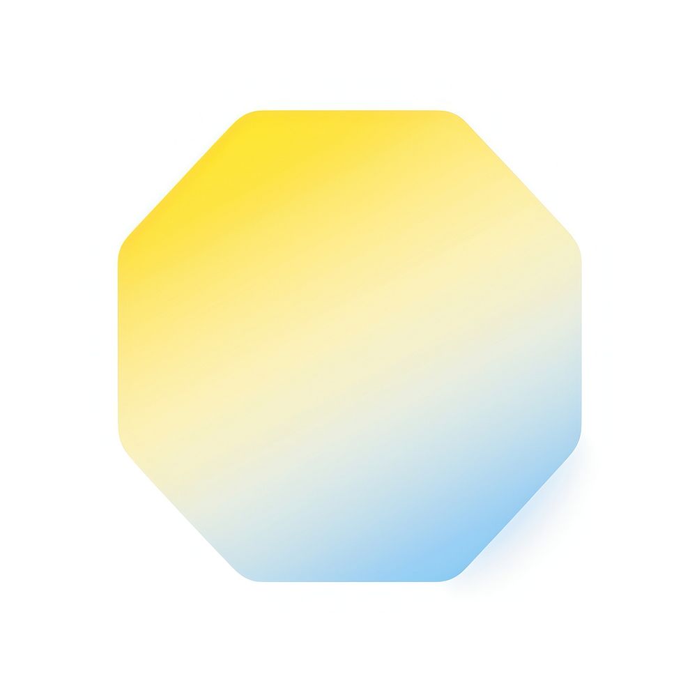 Octagon shape gradient yellow symbol sign.