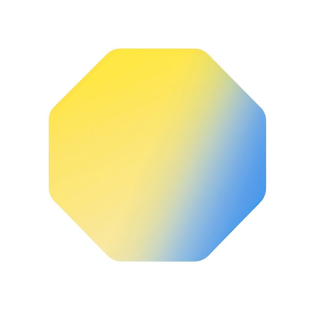 Octagon shape gradient yellow symbol sign.