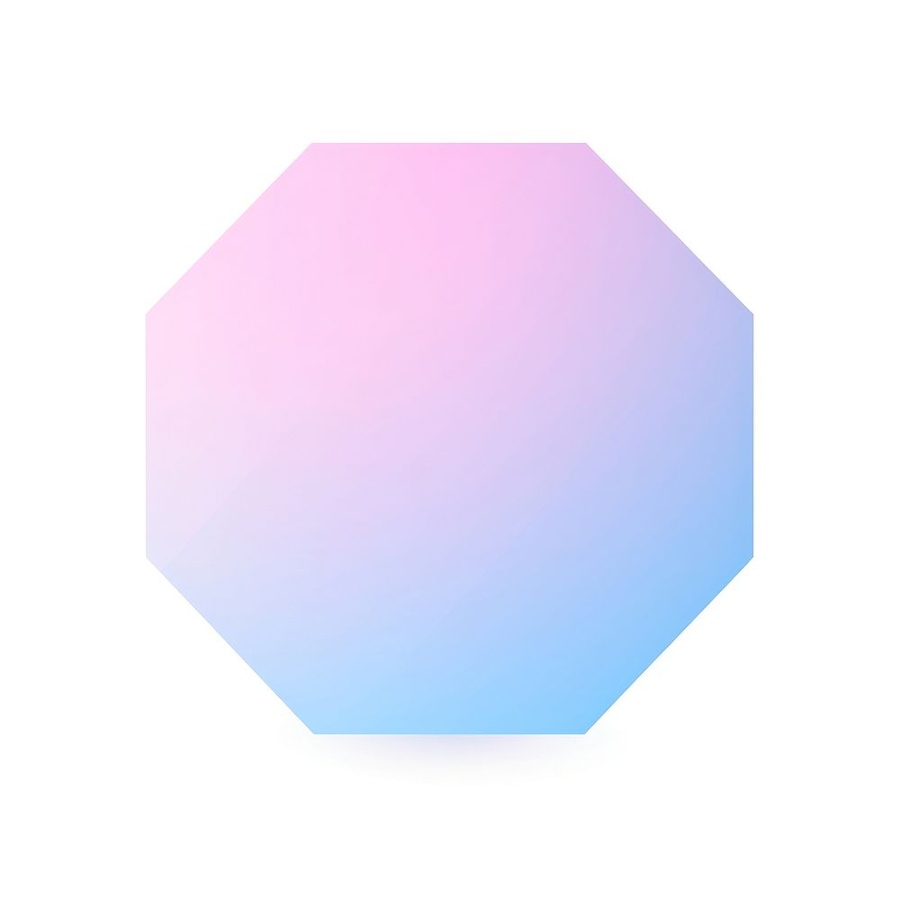 Octagon shape gradient pink blue sign.