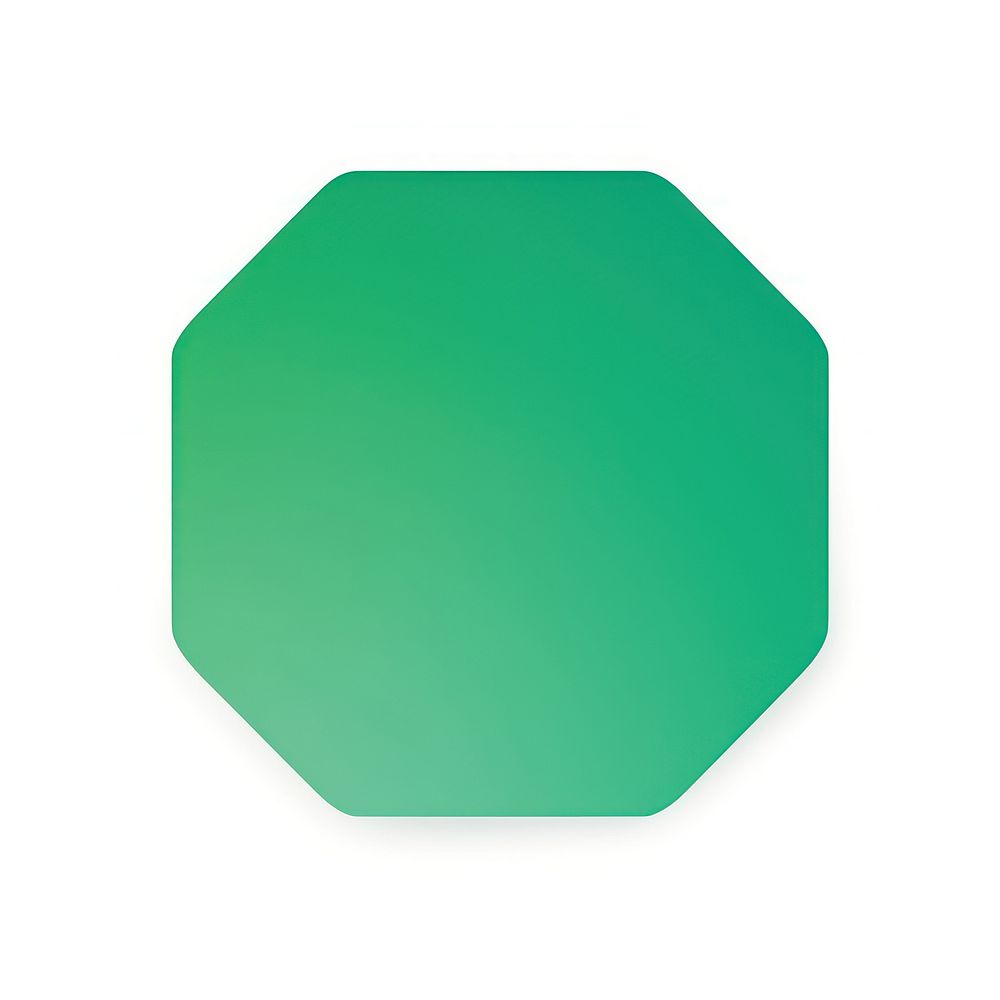 Octagon shape gradient symbol green sign.