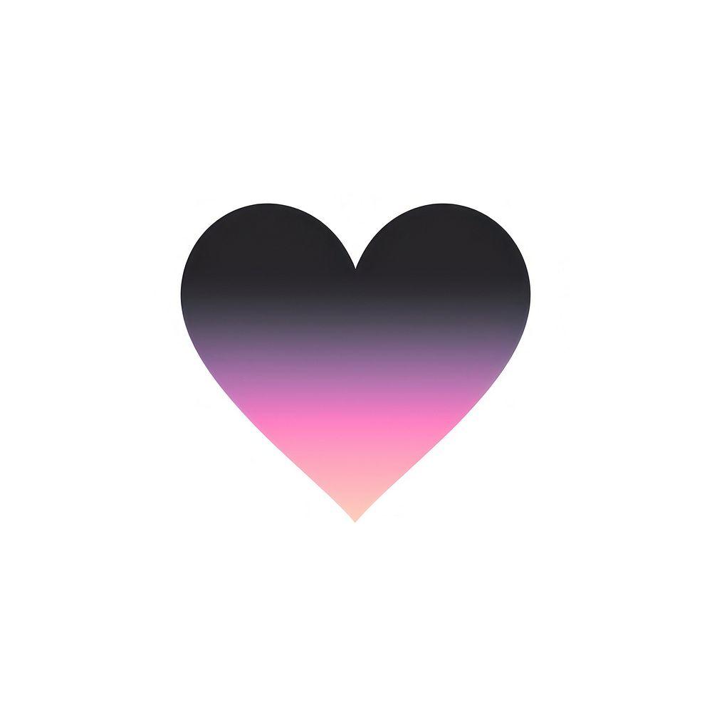 Black heart shape gradient white background abstract glowing.